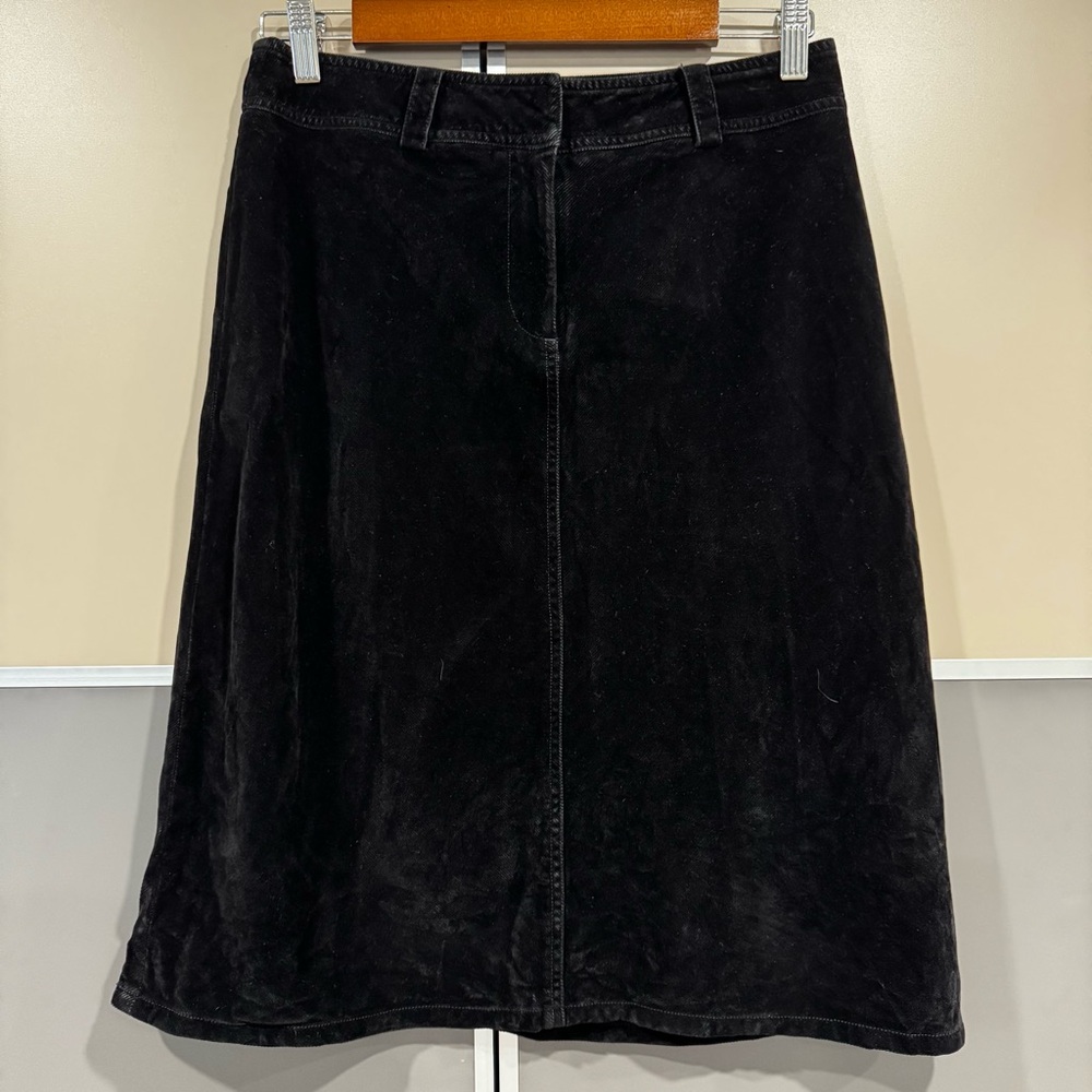J Jill Corduroy Skirt Women’s 8 A Line Black Midi Skirt Grunge Whimsigoth Witchy